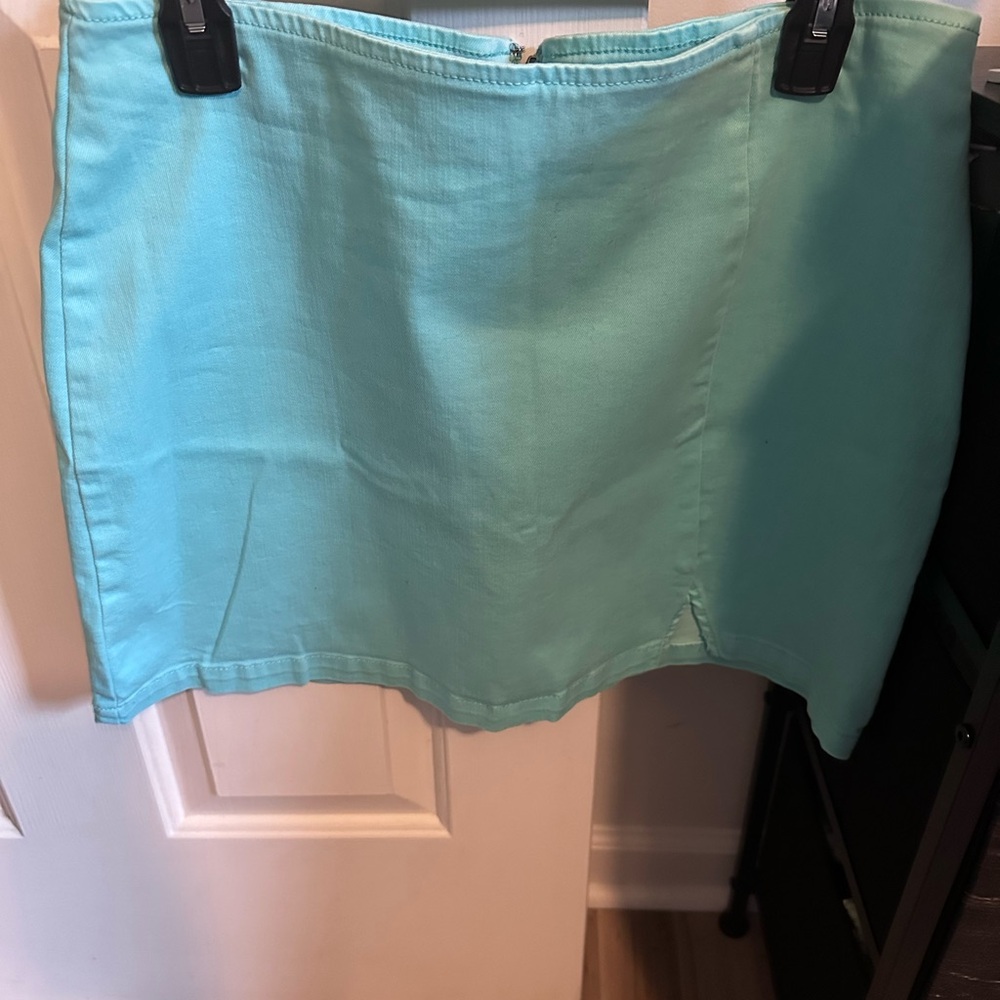 Target Green and Blue Mini Skirt Casual Resort Wear